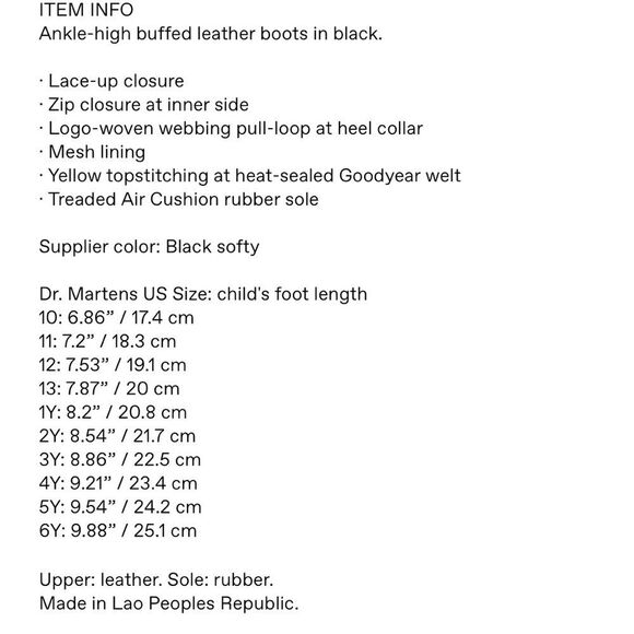 Dr. Martens Kids Black 1460 Big Kids Boots Size 3 - Picture 5 of 5